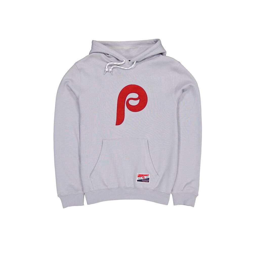 New Era Philadelphia Phillies Throwback Gray Hoodie - Size 3XL